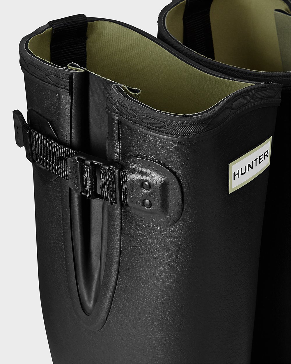 Mens Hunter Balmoral Adjustable 3Mm Neoprene - Tall Rain Boots Black - 6741-FUDVJ